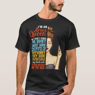 T-shirt Je Suis Un Bélier J'Ai 3 Côtés Tranquille Doux Fun