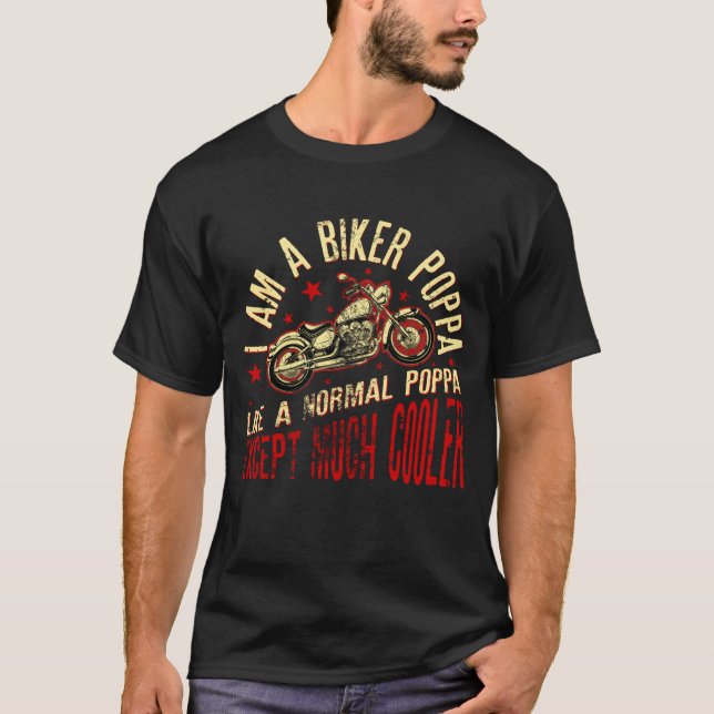 T-shirt Je suis un Biker Poppa imprimer Drôle cadeau pour  (Devant)