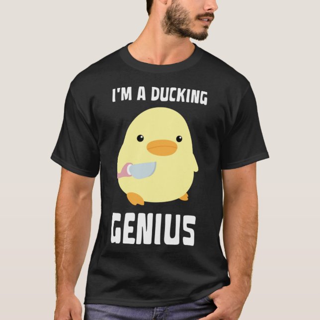 T-shirt Je suis un canard de génie avec mème de couteau (Devant)