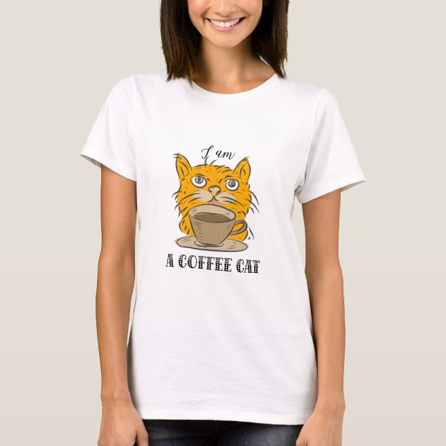T-shirt Je suis un chat café (Devant)
