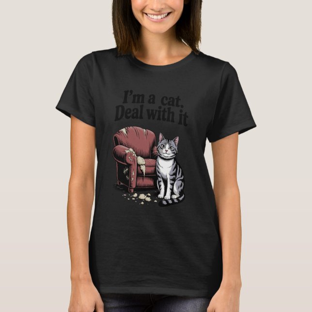T-shirt Je Suis Un Chat Faites Avec Ça Canapé Pour Chat Ch (Devant)