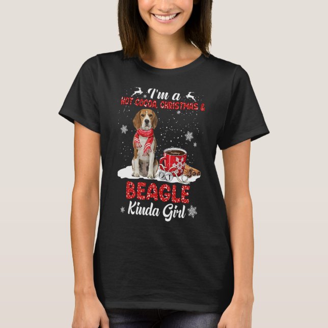 T-shirt Je suis un chocolat chaud Noël et chien Kinda Beag (Devant)