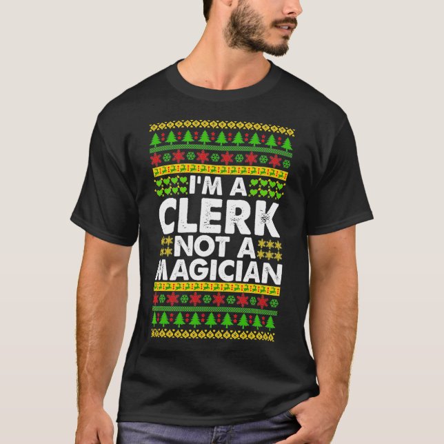 T-shirt Je suis un CLERK pas un Magicien Vilain CLERK de N (Devant)