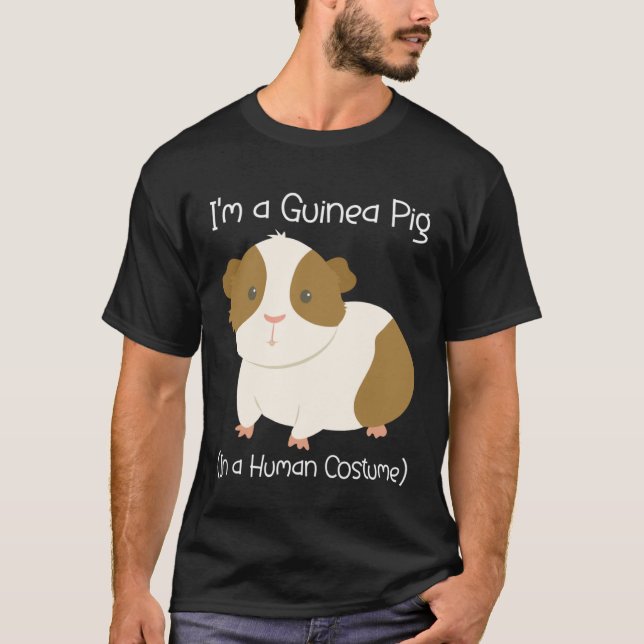 T-shirt Je suis un cochon de Guinée en costume humain (Devant)