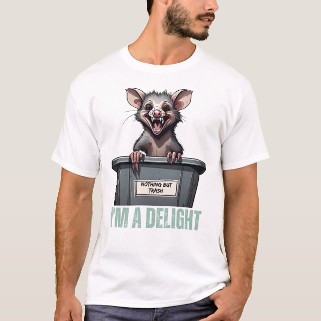 T-shirt Je suis un délice, Funny Feral Possum Retro (Devant)