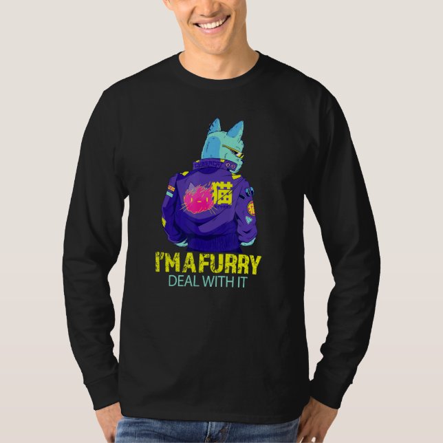 T-shirt Je Suis Un Devoir Furieux Avec Il Fursona Anthropo (Devant)
