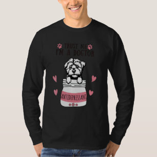 T-shirt Je suis un dogteur antidépresseur pour chien malta