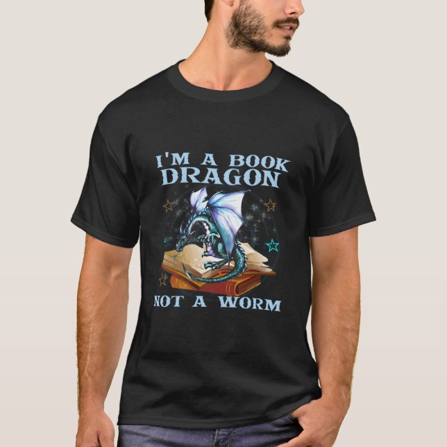 T-shirt JE SUIS Un Dragon de Livre Pas Un Ver Dragons (Devant)