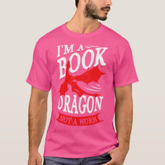 T-shirt Je Suis Un Dragon De Livre Pas Un Ver Lecture Louv