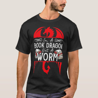 T-shirt Je Suis Un Dragon Pas Un Ver Drôle Lecteur De Livr