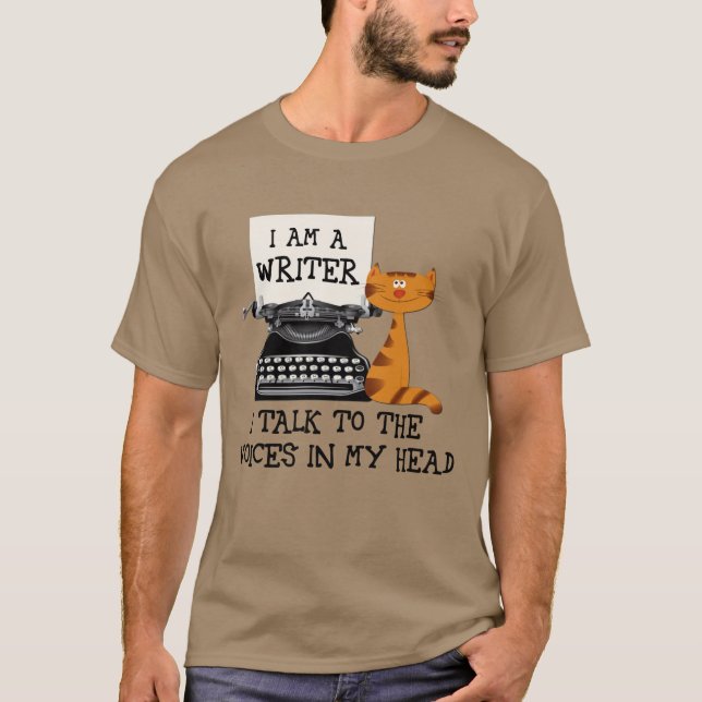 T-shirt Je suis un écrivain je parle à voix dans ma tête (Devant)