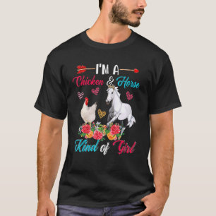 T-shirt Je suis un éleveur de poulets et de chevaux genre