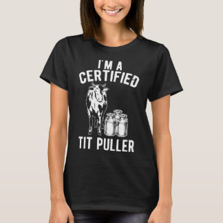 T-shirt Je suis un éleveur de vaches laitières certifié Ti