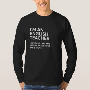 T-shirt Je Suis Un Enseignant Anglais Drôle Sarcastique Pl