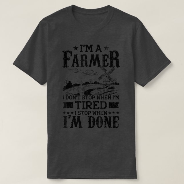 T-shirt Je suis un fermier drôle agriculture Tracteur agri (Design devant)