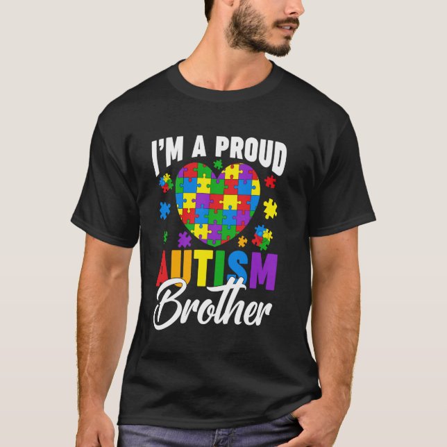 T-shirt Je suis un fier Autisme Frère jour de Sensibilisat (Devant)