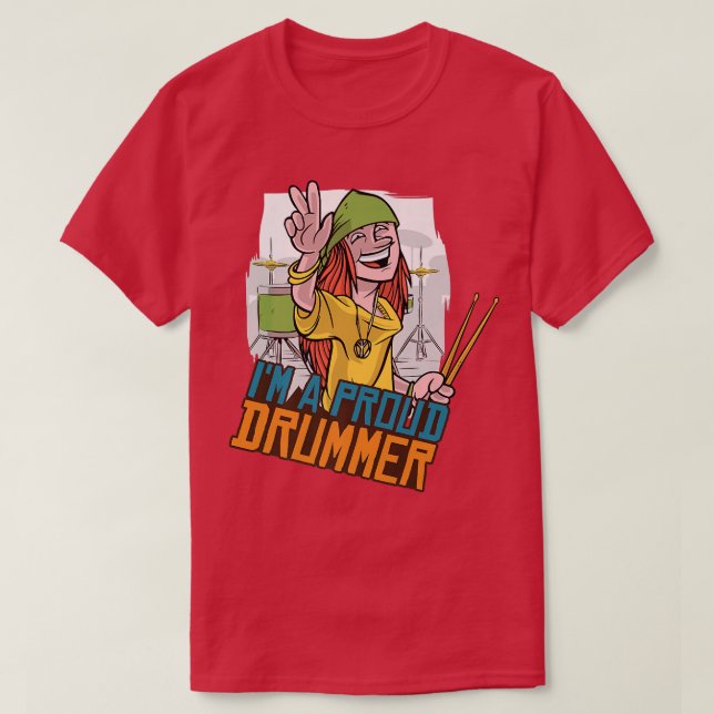 T-shirt je suis un fier batteur - frapper les tambours - r (Design devant)