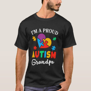 T-shirt Je suis un fier grand-père autiste, cœur de sensib