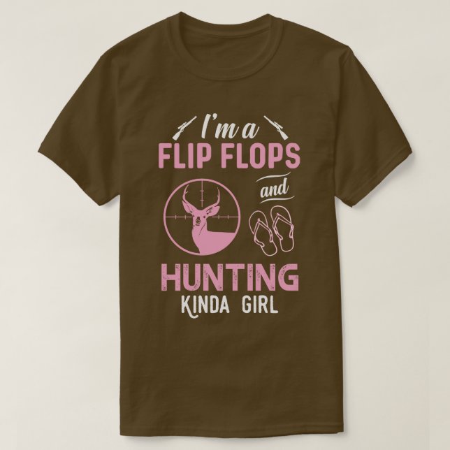 T-shirt Je Suis Un Flip Flops Et Chasse Kinda Girl (Design devant)