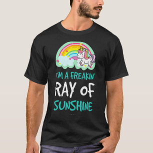 T-shirt Je suis Un Freakin Ray Of Sunshine Unicorn Girls W
