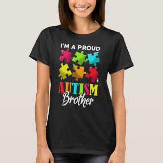 T-shirt Je suis un frère fier de l'autisme Hommes Garçons