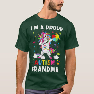 T-shirt Je suis un grand-mère fière Dabbing Unicorn Autism