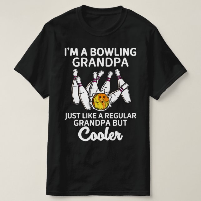T-shirt Je suis un grand-père de bowling (Design devant)