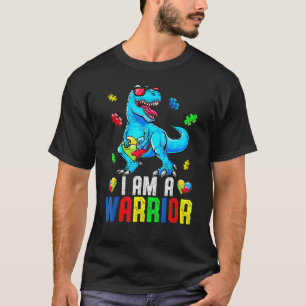 T-shirt Je Suis Un Guerrier Autisme Famille Dinosaure Auti