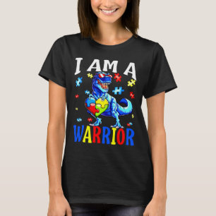 T-shirt Je Suis Un Guerrier Autisme Famille Dinosaure Auti