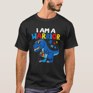 T-shirt Je Suis Un Guerrier Autisme Famille Dinosaure Auti