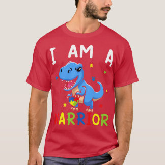 T-shirt Je Suis Un Guerrier Autisme Famille Dinosaure Auti