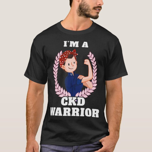 T-shirt Je suis un guerrier de CKD Sensibilisation aux mal (Devant)