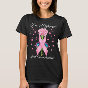 T-shirt Je suis un guerrier du cancer du sein papillon