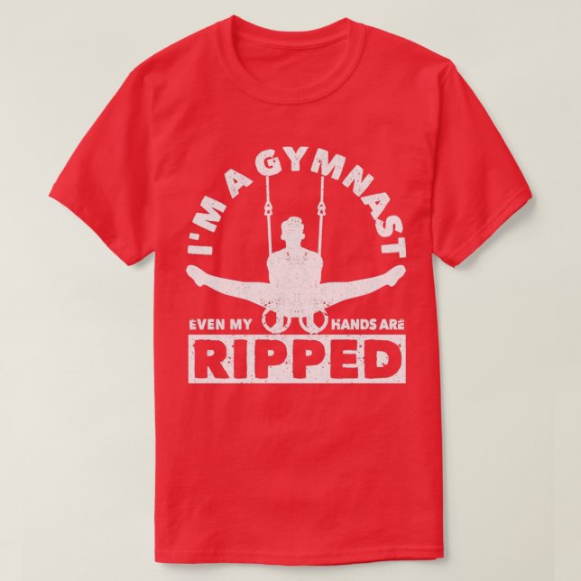 T-shirt Je suis un gymnaste Même mes mains sont déchirées (Design devant)