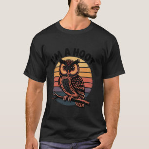 T-shirt JE SUIS un hibou drôle Rétro Coucher de soleil Des
