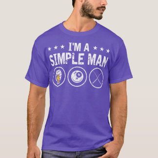 T-shirt Je Suis Un Homme Simple 8 Ball Pool Cue Billiards