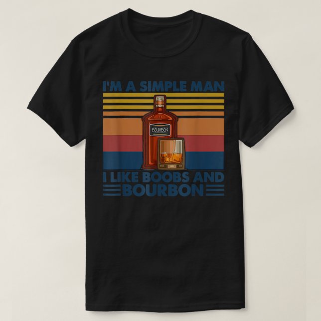 T-shirt Je suis un homme simple j'aime les Boobes et le vi (Design devant)