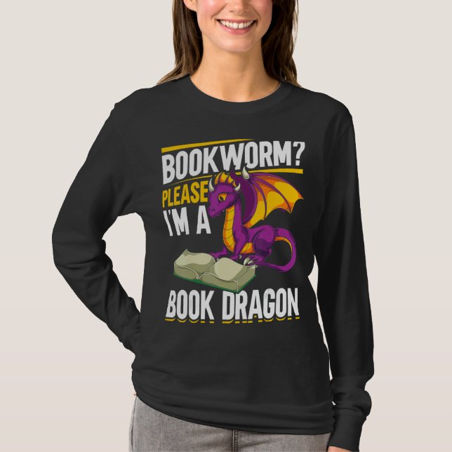 T-shirt Je suis Un Livre Dragon Livre Lecture Bookworm Liv (Devant)