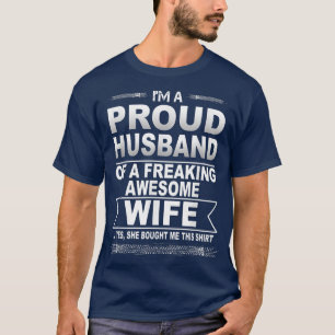T-shirt Je Suis Un Mari Fier D'Une Femme Awesome Fou