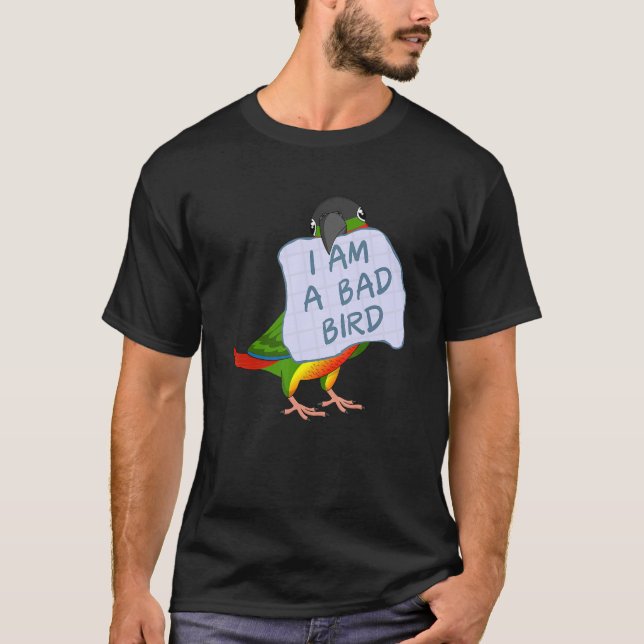 T-shirt Je Suis Un Mauvais Oiseau Je Jaune Vert Joue Conur (Devant)