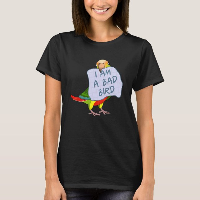 T-shirt Je Suis Un Mauvais Oiseau Je Joue Verte Ananas Con (Devant)