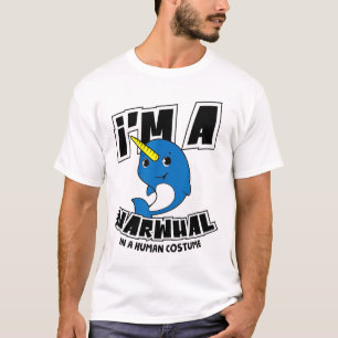 T-shirt Je suis un Narwhal en costume humain - Drôle Hallo