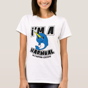 T-shirt Je suis un Narwhal en costume humain - Drôle Hallo
