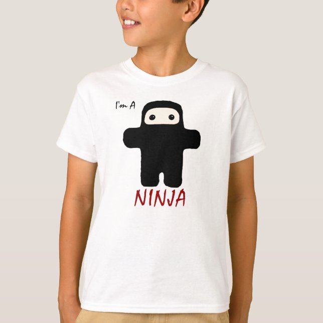 T-shirt Je suis un Ninja dans les enfants noirs (Devant)