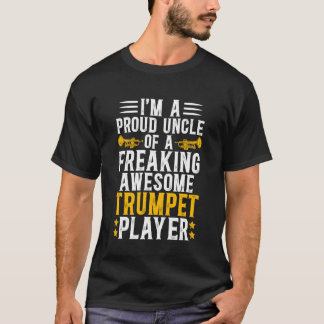 T-shirt Je suis un oncle trompette fier d'un neveu joueur 