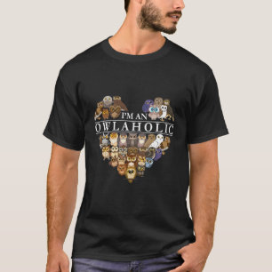 T-shirt Je Suis Un Owlaholic Drôle Chouette Animale Oiseau