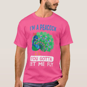 T-shirt Je suis un paon, tu dois me laisser voler rétro