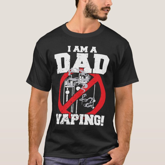 T-shirt Je suis un papa contre la fumée de Vaping Strict P (Devant)