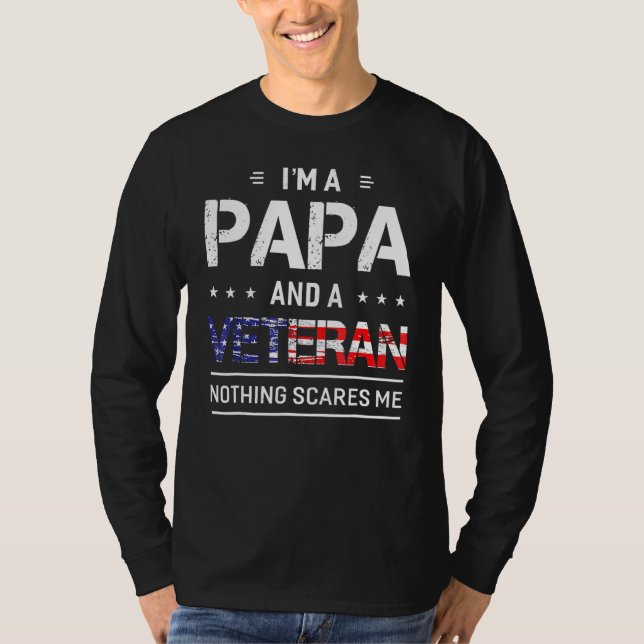 T-shirt Je Suis Un Papa Et Un Grand-Père Hommes Vétérans (Devant)