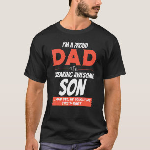 T-shirt Je suis un papa fier d'un fils fou
